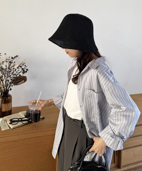 DISCOAT（ディスコート）の「スカシサーモハット（キャップ・レディース・ベージュ/ブラック・FREE）」の7枚目の写真