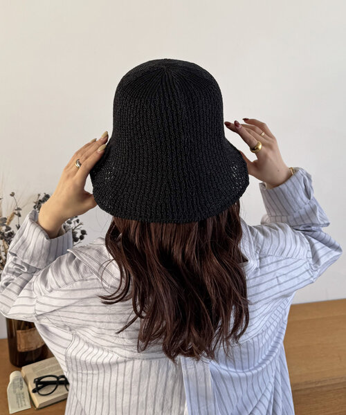 DISCOAT（ディスコート）の「スカシサーモハット（キャップ・レディース・ベージュ/ブラック・FREE）」の8枚目の写真