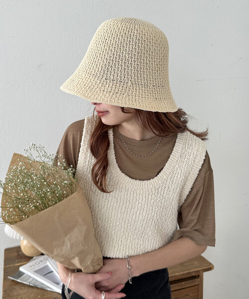 DISCOAT（ディスコート）の「スカシサーモハット（キャップ・レディース・ベージュ/ブラック・FREE）」の22枚目の写真