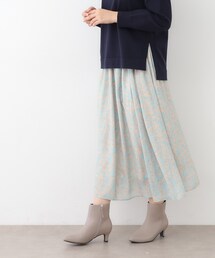 【同柄アイテムあり】ナンテール柄 シフォンフレアスカート