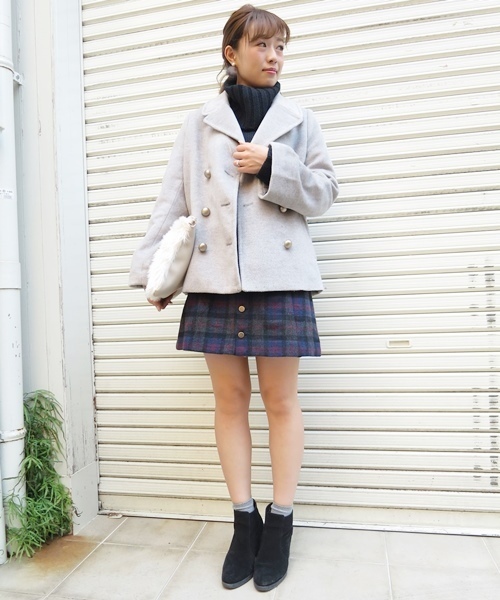 Chico（チコ）の「【who's who Chico】ウールシャギーPコート（ピーコート・レディース・ホワイト/ブラック/グレー/カーキ・FREE）」の19枚目の写真