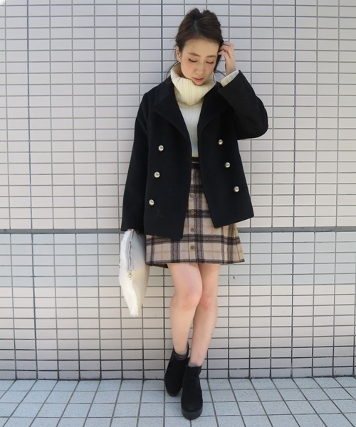 Chico（チコ）の「【who's who Chico】ウールシャギーPコート（ピーコート・レディース・ホワイト/ブラック/グレー/カーキ・FREE）」の20枚目の写真