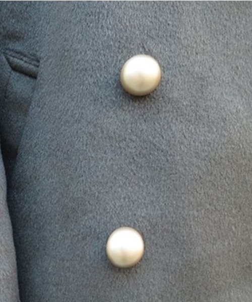 Chico（チコ）の「【who's who Chico】ウールシャギーPコート（ピーコート・レディース・ホワイト/ブラック/グレー/カーキ・FREE）」の7枚目の写真