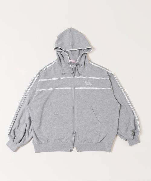 WC（ダブル シー）の「【2025★春夏新作】レースパイピングジップパーカー（パーカー・レディース・グレー/ネイビー・FREE）」の6枚目の写真