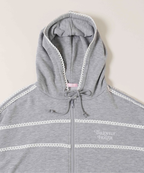 WC（ダブル シー）の「【2025★春夏新作】レースパイピングジップパーカー（パーカー・レディース・グレー/ネイビー・FREE）」の8枚目の写真