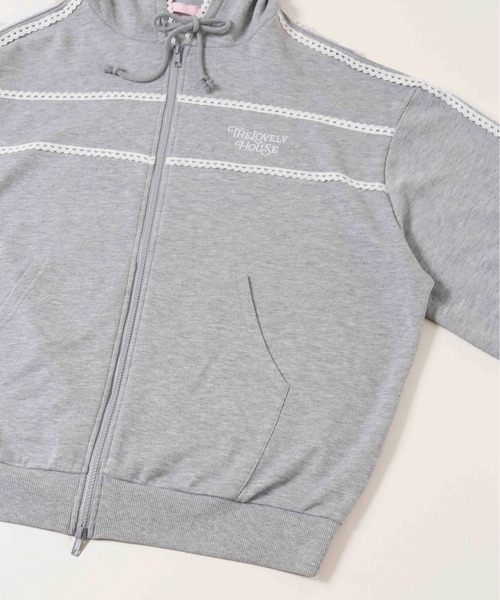 WC（ダブル シー）の「【2025★春夏新作】レースパイピングジップパーカー（パーカー・レディース・グレー/ネイビー・FREE）」の10枚目の写真