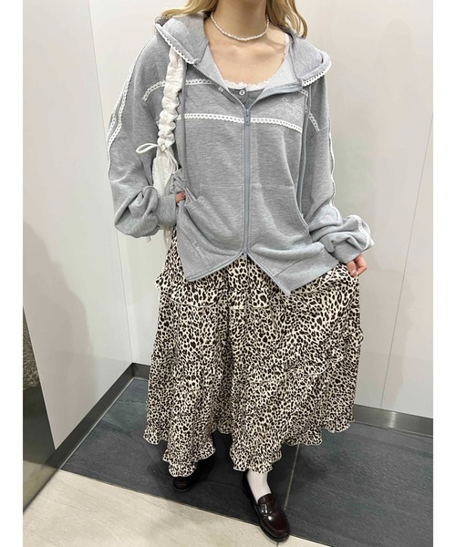 WC（ダブル シー）の「【2025★春夏新作】レースパイピングジップパーカー（パーカー・レディース・グレー/ネイビー・FREE）」の16枚目の写真