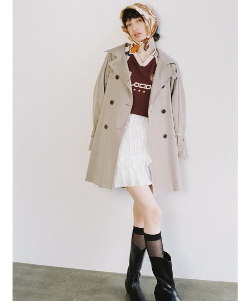 SNIDELトレンチコートアイボリー新品未使用 セール】【00サイズあり】Sustainableレイヤードグロストレンチ