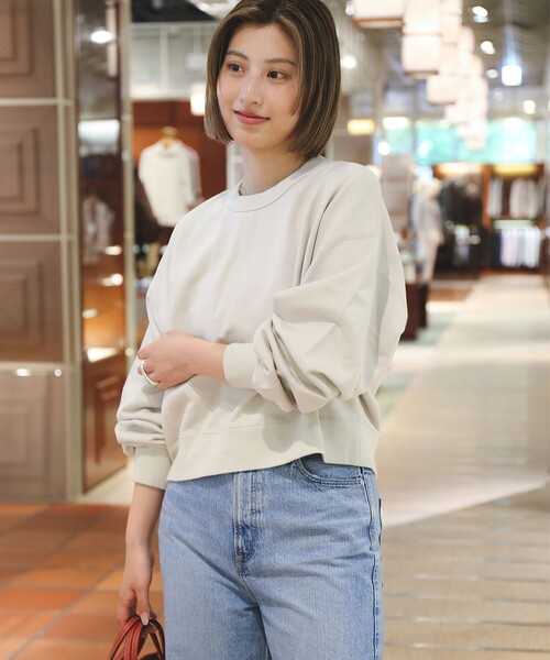 Demi-Luxe BEAMS（デミルクス ビームス）の「裏毛 クロップド プルオーバー（スウェット・レディース・チャコールグレー/ブラウン系その他2・ONE SIZE）」の2枚目の写真