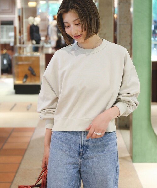 Demi-Luxe BEAMS（デミルクス ビームス）の「裏毛 クロップド プルオーバー（スウェット・レディース・チャコールグレー/ブラウン系その他2・ONE SIZE）」の4枚目の写真