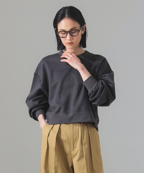 Demi-Luxe BEAMS（デミルクス ビームス）の「裏毛 クロップド プルオーバー（スウェット・レディース・チャコールグレー/ブラウン系その他2・ONE SIZE）」の11枚目の写真