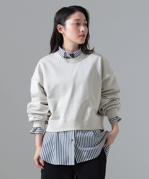 Demi-Luxe BEAMS（デミルクス ビームス）の「裏毛 クロップド プルオーバー（スウェット・レディース・チャコールグレー/ブラウン系その他2・ONE SIZE）」の15枚目の写真