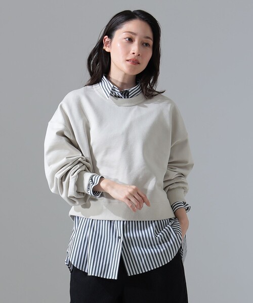 Demi-Luxe BEAMS（デミルクス ビームス）の「裏毛 クロップド プルオーバー（スウェット・レディース・チャコールグレー/ブラウン系その他2・ONE SIZE）」の16枚目の写真