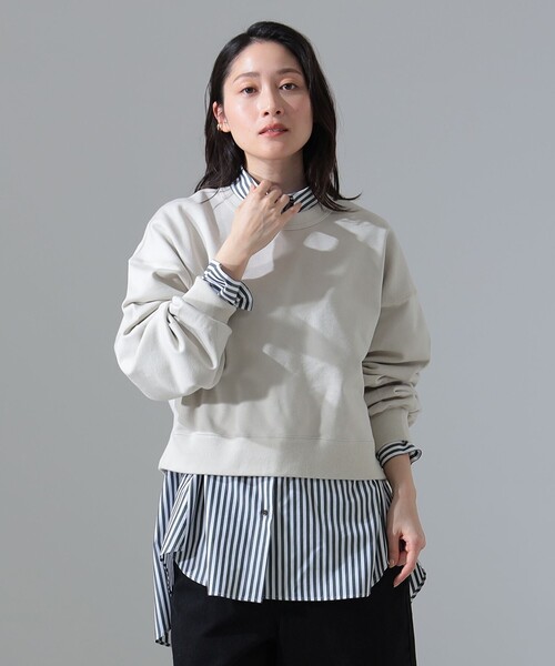 Demi-Luxe BEAMS（デミルクス ビームス）の「裏毛 クロップド プルオーバー（スウェット・レディース・チャコールグレー/ブラウン系その他2・ONE SIZE）」の17枚目の写真
