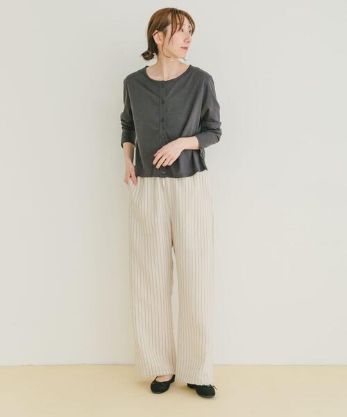 ITEMS URBANRESEARCH(アイテムズ アーバンリサーチ)の「シアーカットカーディガン(カーディガン/ボレロ・レディース・オフホワイト/チャコールグレー/オレンジ・FREE)」の22枚目の写真