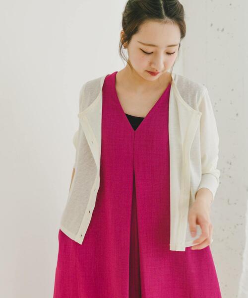 ITEMS URBANRESEARCH(アイテムズ アーバンリサーチ)の「シアーカットカーディガン(カーディガン/ボレロ・レディース・オフホワイト/チャコールグレー/オレンジ・FREE)」の18枚目の写真