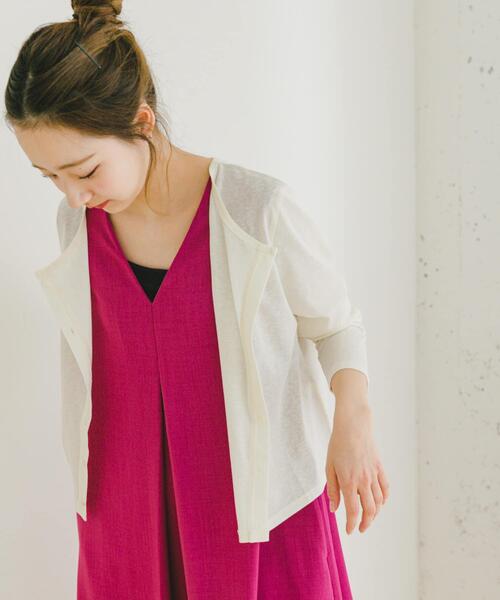 ITEMS URBANRESEARCH(アイテムズ アーバンリサーチ)の「シアーカットカーディガン(カーディガン/ボレロ・レディース・オフホワイト/チャコールグレー/オレンジ・FREE)」の17枚目の写真