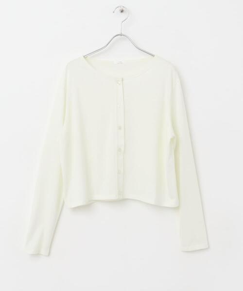 ITEMS URBANRESEARCH(アイテムズ アーバンリサーチ)の「シアーカットカーディガン(カーディガン/ボレロ・レディース・オフホワイト/チャコールグレー/オレンジ・FREE)」の14枚目の写真