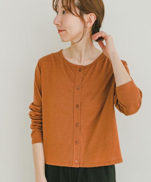 ITEMS URBANRESEARCH(アイテムズ アーバンリサーチ)の「シアーカットカーディガン(カーディガン/ボレロ・レディース・オフホワイト/チャコールグレー/オレンジ・FREE)」の12枚目の写真