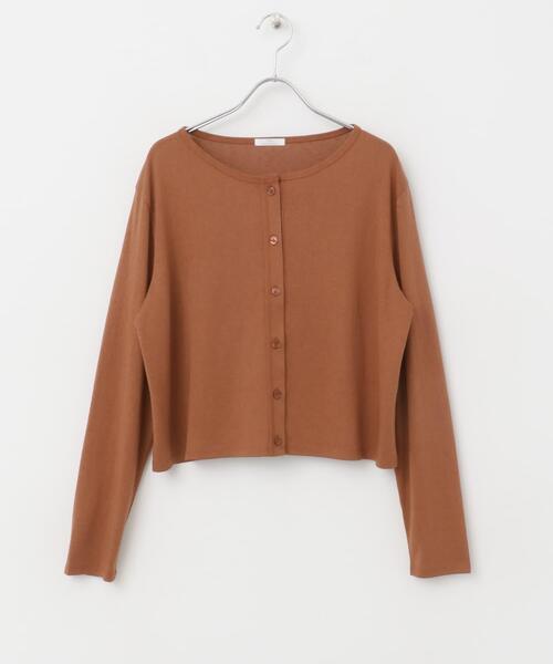 ITEMS URBANRESEARCH(アイテムズ アーバンリサーチ)の「シアーカットカーディガン(カーディガン/ボレロ・レディース・オフホワイト/チャコールグレー/オレンジ・FREE)」の8枚目の写真