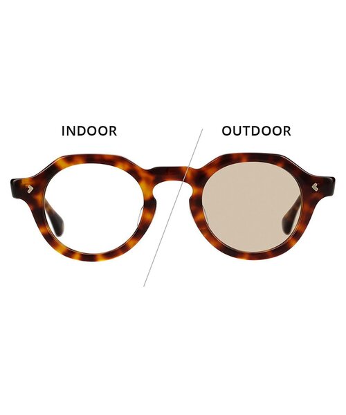 JOURNAL STANDARD relume（ジャーナルスタンダード　レリューム）の「【WEB限定】ボストン型 調光サングラス｜レンズの色が変わるサングラス｜クラウンパント型｜高級感｜紫外線対策｜UVカット｜ユニセックス｜ジャーナルスタンダードレリューム｜Zoff｜JOURNAL STANDARD relume（サングラス・レディース・ブラウン系その他2/ブラック・FREE）」の2枚目の写真