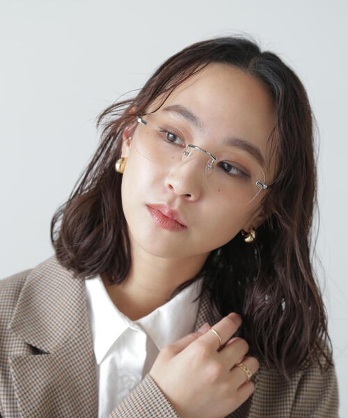 FREE'S MART（フリーズマート）の「◆リムレス伊達メガネ（メガネ・レディース・ホワイト・ﾌﾘ-）」の2枚目の写真