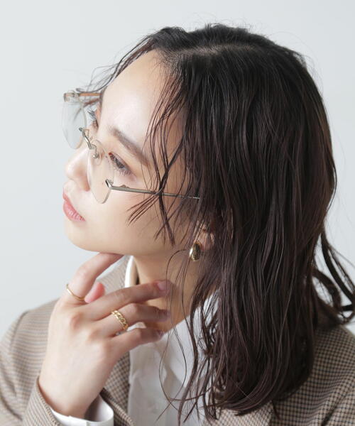 FREE'S MART（フリーズマート）の「◆リムレス伊達メガネ（メガネ・レディース・ホワイト・ﾌﾘ-）」の4枚目の写真