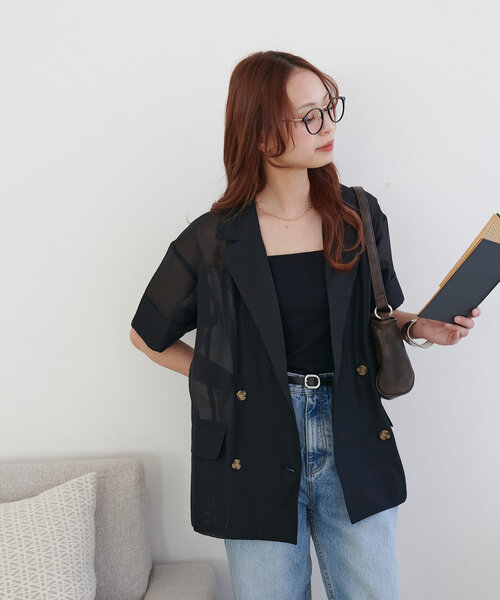 Discoat｜メッシュ半袖テーラードジャケット | Rakuten Fashion