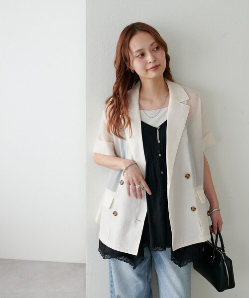 Discoat｜メッシュ半袖テーラードジャケット | Rakuten Fashion