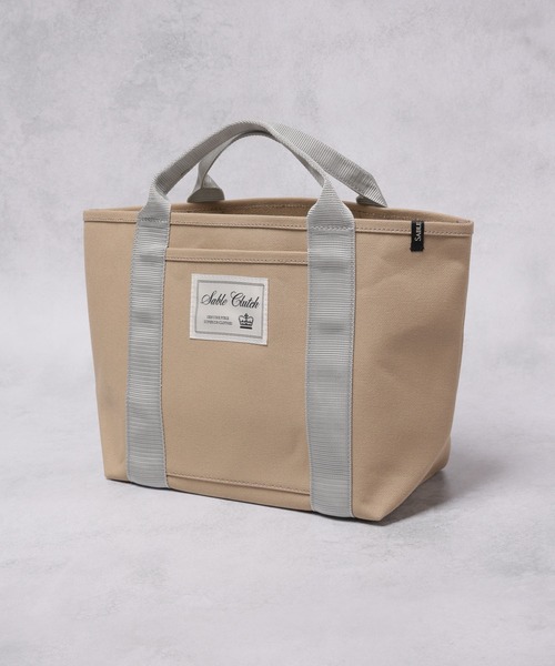 SABLE CLUTCH(セーブルクラッチ)の「BIG TAG CANVAS TOTE (M) - 富士金梅(帆布/キャンバストートバッグ)(トートバッグ・レディース・ピンク/ブラック/グレイッシュベージュ/シルバー・ONE SIZE)」の4枚目の写真