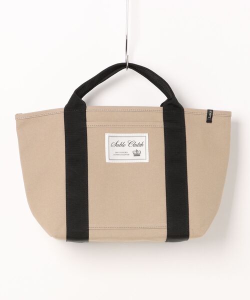 SABLE CLUTCH(セーブルクラッチ)の「BIG TAG CANVAS TOTE (M) - 富士金梅(帆布/キャンバストートバッグ)(トートバッグ・レディース・ピンク/ブラック/グレイッシュベージュ/シルバー・ONE SIZE)」の10枚目の写真