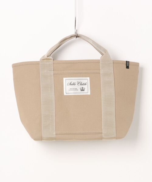 SABLE CLUTCH(セーブルクラッチ)の「BIG TAG CANVAS TOTE (M) - 富士金梅(帆布/キャンバストートバッグ)(トートバッグ・レディース・ピンク/ブラック/グレイッシュベージュ/シルバー・ONE SIZE)」の13枚目の写真