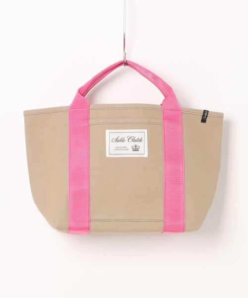 SABLE CLUTCH(セーブルクラッチ)の「BIG TAG CANVAS TOTE (M) - 富士金梅(帆布/キャンバストートバッグ)(トートバッグ・レディース・ピンク/ブラック/グレイッシュベージュ/シルバー・ONE SIZE)」の14枚目の写真