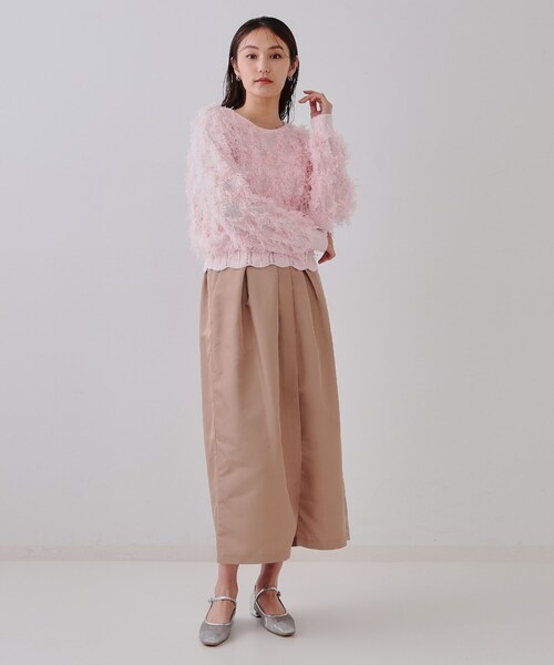 OPAQUE.CLIP（オペークドットクリップ）の「フリンジスパンコールニット【洗える】（ニット/セーター・レディース・ライトグレー/ピンク/ブルー系その他・00）」の11枚目の写真