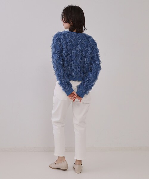 OPAQUE.CLIP（オペークドットクリップ）の「フリンジスパンコールニット【洗える】（ニット/セーター・レディース・ライトグレー/ピンク/ブルー系その他・00）」の16枚目の写真