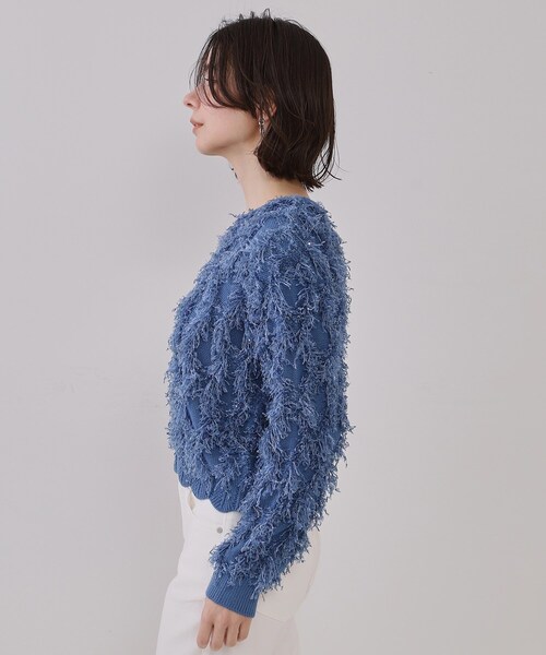 OPAQUE.CLIP（オペークドットクリップ）の「フリンジスパンコールニット【洗える】（ニット/セーター・レディース・ライトグレー/ピンク/ブルー系その他・00）」の19枚目の写真