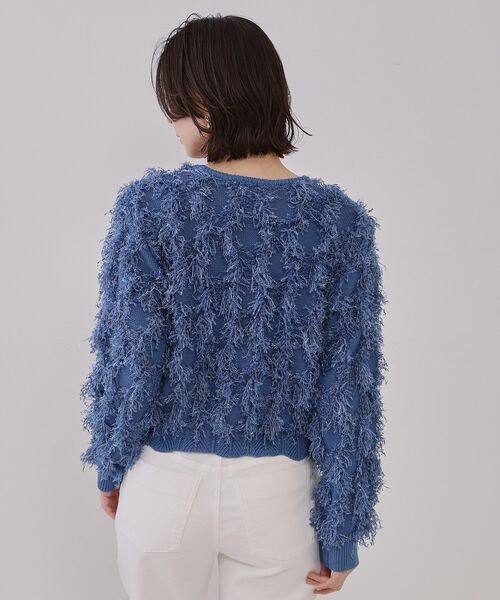 OPAQUE.CLIP（オペークドットクリップ）の「フリンジスパンコールニット【洗える】（ニット/セーター・レディース・ライトグレー/ピンク/ブルー系その他・00）」の20枚目の写真