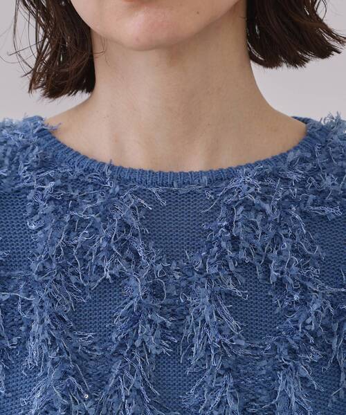 OPAQUE.CLIP（オペークドットクリップ）の「フリンジスパンコールニット【洗える】（ニット/セーター・レディース・ライトグレー/ピンク/ブルー系その他・00）」の21枚目の写真