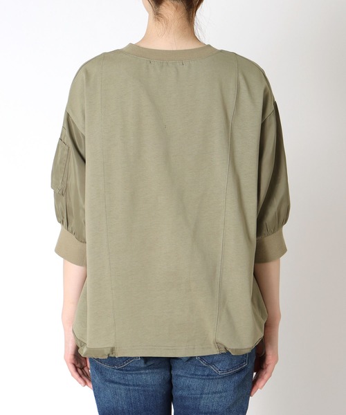 Three Four Time（ｽﾘｰﾌｫｰﾀｲﾑ）の「MA-1ポケットドロストプルオーバー（Tシャツ/カットソー・レディース・オフホワイト/ブルーグレー/ライトカーキ・FREE）」の7枚目の写真