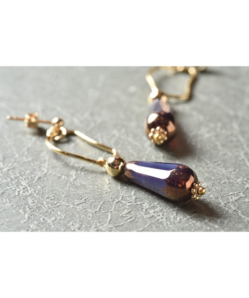 tone（トーン）の「【Astyle】purpledropピアス(MA)（ピアス（両耳用）・レディース・ゴールド・FREE）」の2枚目の写真