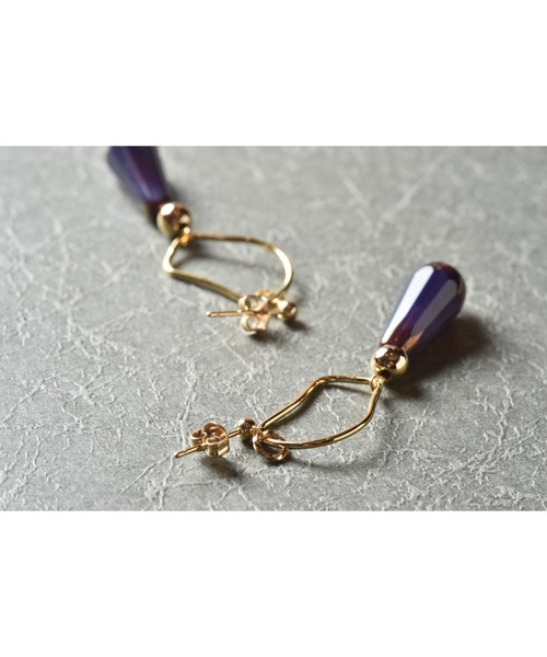 tone（トーン）の「【Astyle】purpledropピアス(MA)（ピアス（両耳用）・レディース・ゴールド・FREE）」の3枚目の写真