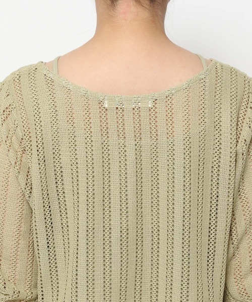 mysty woman(ミスティウーマン)の「ラッセルレースカーディガン×キャミツイン 320399(カーディガン/ボレロ・レディース・ブラック/オフホワイト/ライトグリーン/グレイッシュブルー・FREE)」の14枚目の写真