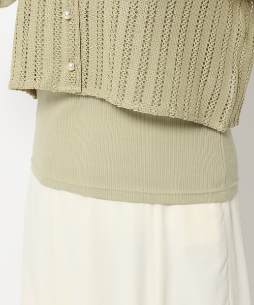 mysty woman(ミスティウーマン)の「ラッセルレースカーディガン×キャミツイン 320399(カーディガン/ボレロ・レディース・ブラック/オフホワイト/ライトグリーン/グレイッシュブルー・FREE)」の17枚目の写真