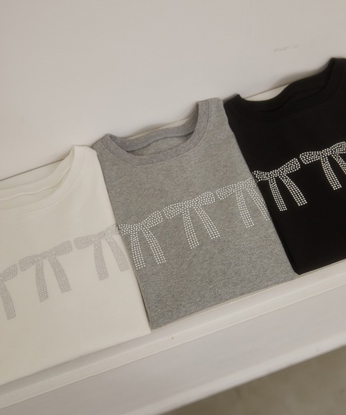 PHILLY（フィリー）の「【PHILLY】ビジューリボンTシャツ（Tシャツ/カットソー・レディース・ブラック/グレー/ホワイト・FREE）」の16枚目の写真