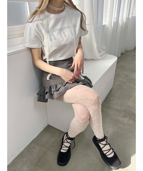 PHILLY（フィリー）の「【PHILLY】ビジューリボンTシャツ（Tシャツ/カットソー・レディース・ブラック/グレー/ホワイト・FREE）」の6枚目の写真