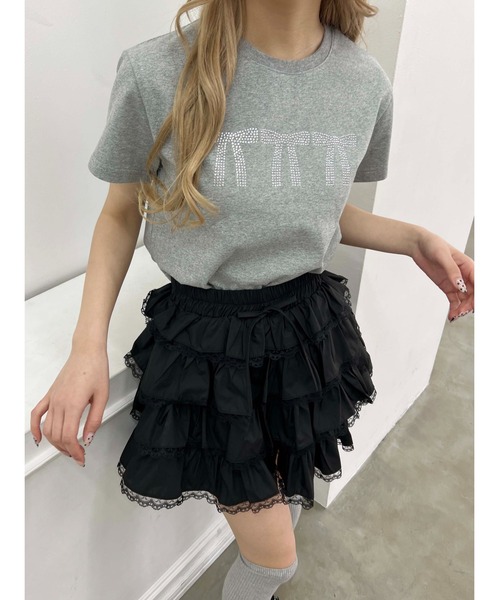 PHILLY（フィリー）の「【PHILLY】ビジューリボンTシャツ（Tシャツ/カットソー・レディース・ブラック/グレー/ホワイト・FREE）」の12枚目の写真