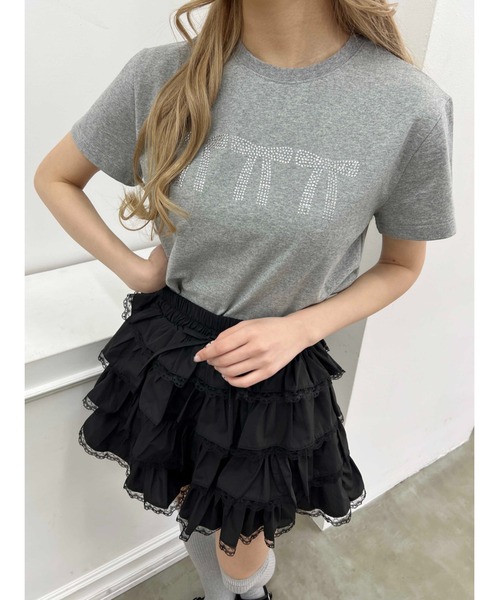 PHILLY（フィリー）の「【PHILLY】ビジューリボンTシャツ（Tシャツ/カットソー・レディース・ブラック/グレー/ホワイト・FREE）」の13枚目の写真