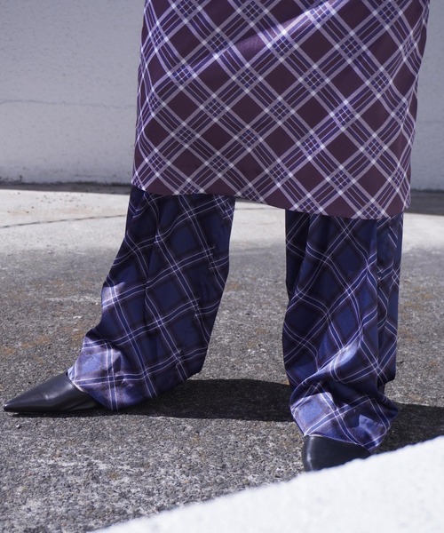 G.V.G.V.（ジーヴィージーヴィー）の「PLAID SATIN PICOT SKIRT（スカート・レディース・バーガンディー/ネイビー・36）」の15枚目の写真