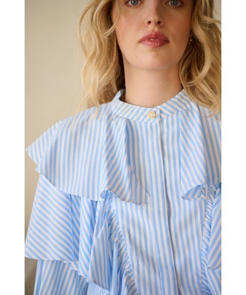 Estella.K(エステラケー)の「Martine Cotton-poplin Blouse ラッフルケープBL(シャツ/ブラウス・レディース・ホワイト/ホワイト系2/ホワイト系1・FREE)」の11枚目の写真