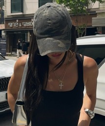 DEVICE（デバイス）の「【 2025SS NEW CAP 】ダメージ スプレー  刺繍 ロゴ カモフラージュ 迷彩 ベースボール Y2K 韓国 古着風 ストリート キャップ HEADWEAR ヘッドウェア 韓国ファッション 韓国ストリート ストリートファッション Y2K（キャップ・メンズ）」